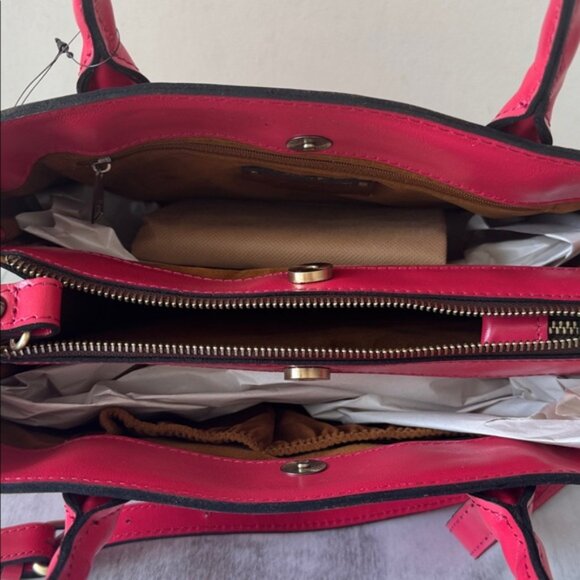 Patricia Nash Genovese Leather Top Handle Crossbody Rose Tooled Passion Handbag - Picture 9 of 13